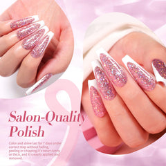 Born Pretty Esmalte Uñas Rosa Oro acabado brillante para manicure rápido.