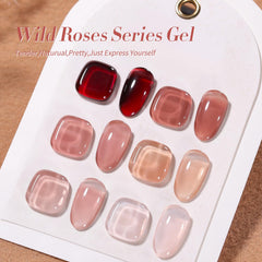 Born Pretty Jelly tono vino rojo en botellas, opción elegante para uñas.