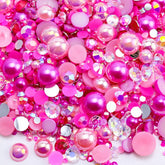 Briskbloom mezcla de perlas planas y rhinestones 2–10 mm para uñas y manualidades.