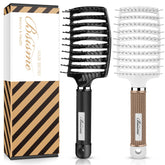 Bsisme cepillo curvo ventilado desenredante para cabello suave y sin tirones.