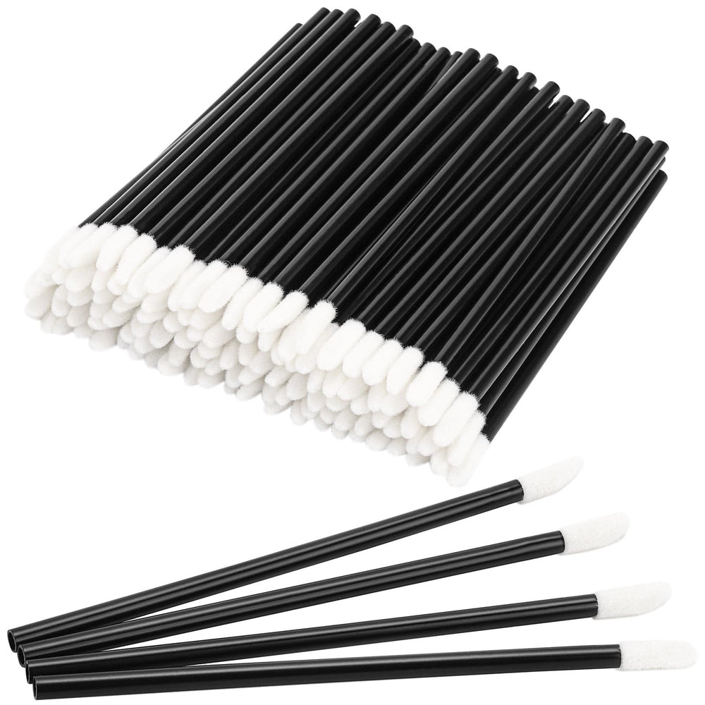 BTYMS aplicador labial desechable con mango negro, perfecto para aplicar brillo con precisión.