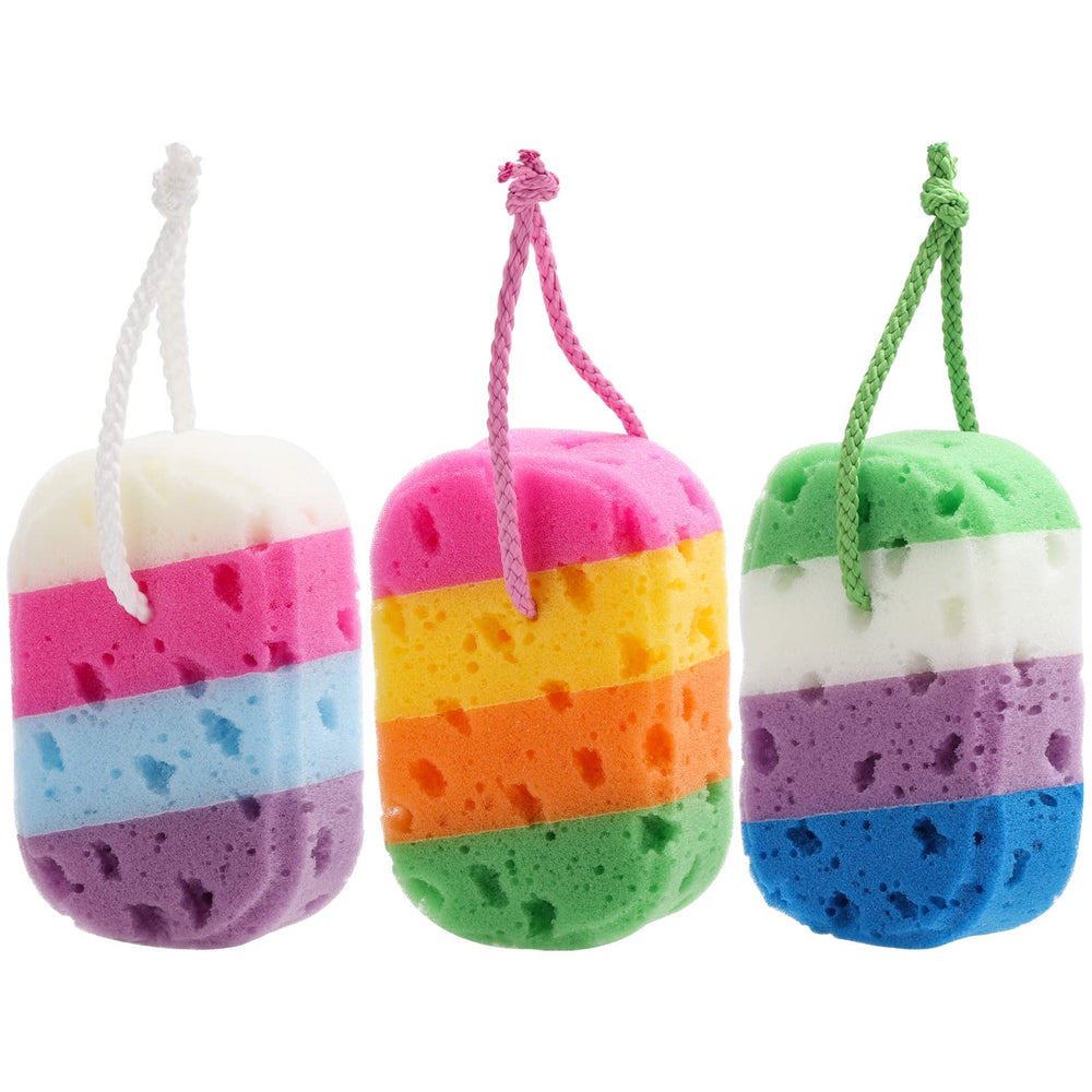 Esponja exfoliante BTYMS, juego de tres piezas, suave al tacto para el cuerpo.