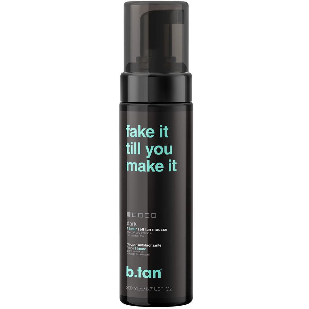B.TAN autobronceador mousse oscuro, frente, muestra el envase para un bronceado natural.