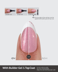 BTArtboxNails XCOATTIPS forma almendra corta, acabado natural y profesional.
