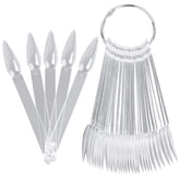 BTYMS palitos de muestra para uñas, estileto, con anillo metálico para exhibir colores.