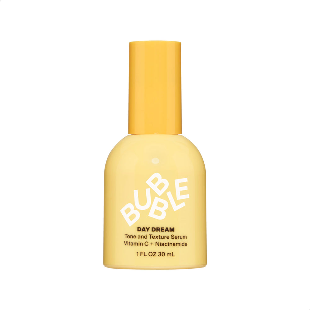 Bubble Skincare Day Dream Sérum: aplicación suave para rostro radiante y uniforme.
