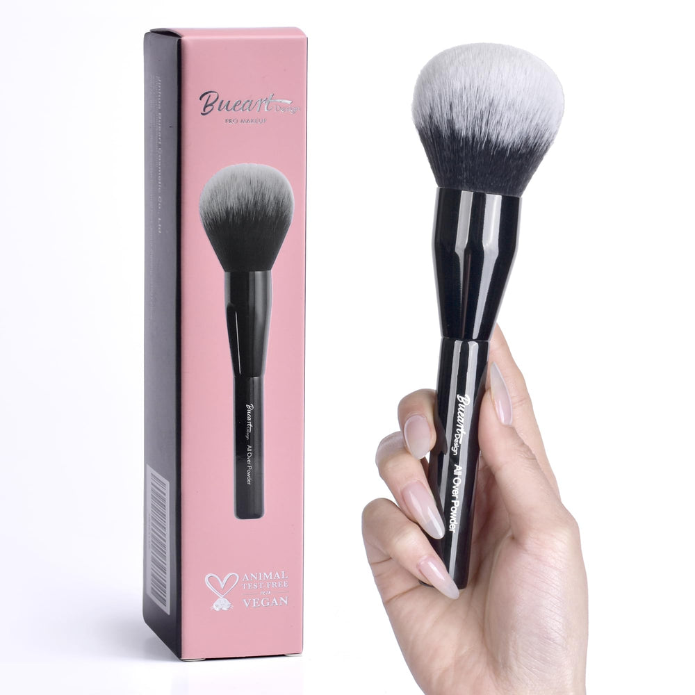 Bueart Design, brocha polvo extra grande con cabeza esponjosa para acabado suave