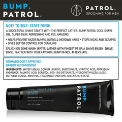 Bump Patrol Gel de Afeitar Frío, manos: aplicación suave para piel sensible.