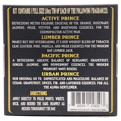 Conjunto regalo BushKlawz Premium Prince: cuatro aromas en un set práctico