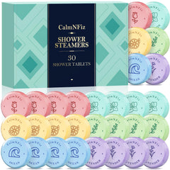 CalmNFiz caja-regalo-30-pastillas-ducha: regalo perfecto para autocuidado diario.