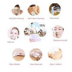 Careboree, uso facial con toallitas gruesas, ideal para retirar maquillaje suave.