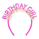 Diadema CAVETEE con tiara rosa y letras brillantes para fotos de cumpleaños