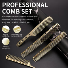 CGBARBER peine corto estilizado dorado para definir líneas y estilos con comodidad