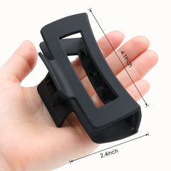 CHANDAT clip pelo rectangular grande en blanco, sujeción suave para peinados simples.