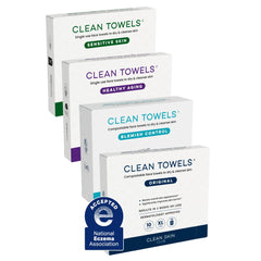 CLEAN SKIN CLUB: toalla facial original para limpieza diaria y frescura.