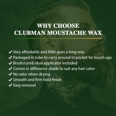 Clubman bigote neutral con diseño clásico para aspecto natural.