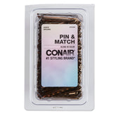 Conair Bobby horquillas 500 marrón en tubo de almacenamiento para organización.