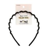 Conair Scünci diadema zigzag negro, ajuste cómodo para uso diario.