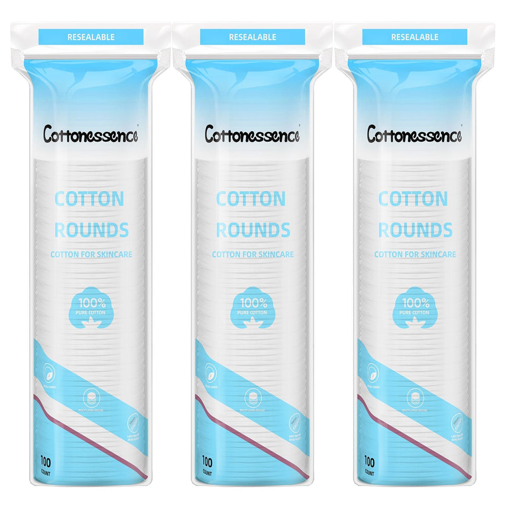 Cottonessence desmaquillante facial: disco de algodón suave para piel sensible.