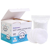 Cottonessence discos de algodón ovalados en empaque práctico, ideal para viaje.