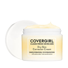 COVERGIRL crema hidratante para piel seca en tarro, hidratación de larga duración.