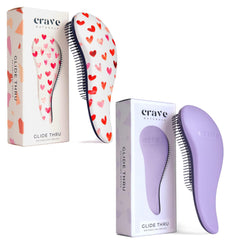 Crave Naturals Glide Thru, rosa con corazones, desenreda suavemente para cabello de niños.