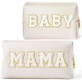CY2SIDE conjunto Mama y Baby, bolsas de maquillaje blancas para viaje y organización diaria.
