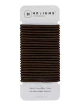 Ligas elásticas Cyndibands marrón oscuro, 24 unidades, se funden con el cabello para un look discreto.