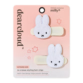 Pinzas Miffy de dearcloud en peluche sin arrugas para cabello suave y sin marcas.