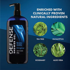 Defense Soap Arbol de Té Gel de Ducha: ingredientes naturales cuidan la piel sensible durante la ducha.
