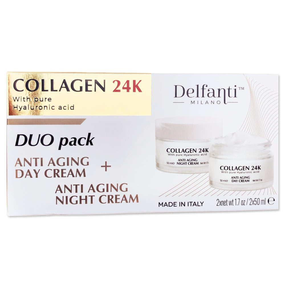 Delfanti-Milano Collagen 24K crema día frasco: hidratación suave y luminosidad diaria.
