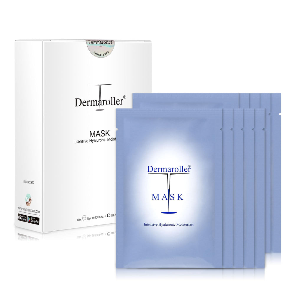 Dermaroller mascarilla hidratante hoja pack-10: hidratación profunda para piel seca.