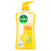 Dettol Yuzu Fresco en botella, resalta la fragancia para la ducha.