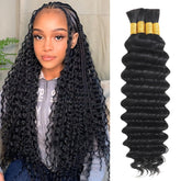 DFHIHCP cabello humano para trenzas bohemias, onda profunda y 20 pulgadas.