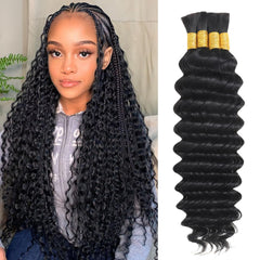 DFHIHCP cabello humano para trenzas bohemias, onda profunda y 20 pulgadas.