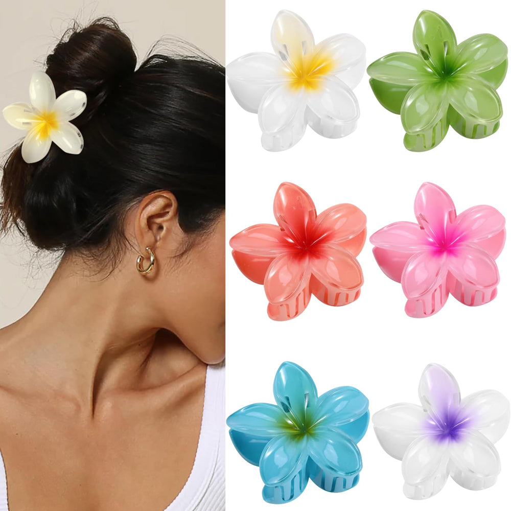 DOGODE pinzas flor hawaiana set 6 pastel para peinados diarios y duraderos