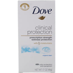 Dove Desodorante Clinial Protección Original Clean, bote de 1.7 oz, uso diario suave