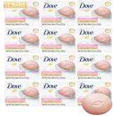 Emballage Dove Savon Rose montrant un soin hydratant 3-en-1