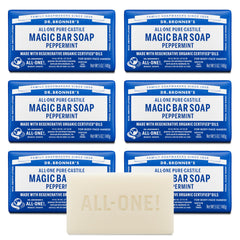 Dr. Bronner's barra pura castile menta para lavado facial suave y refrescante