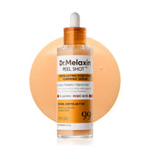 Dr.Melaxin Peel Shot, botella atractiva, cuidado diario con ácido kojico y cúrcuma.