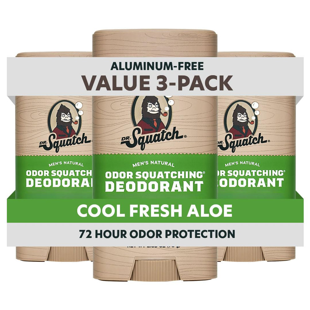 Desodorante Dr. Squatch en barra Cool Fresh Aloe para protección diaria sin aluminio.