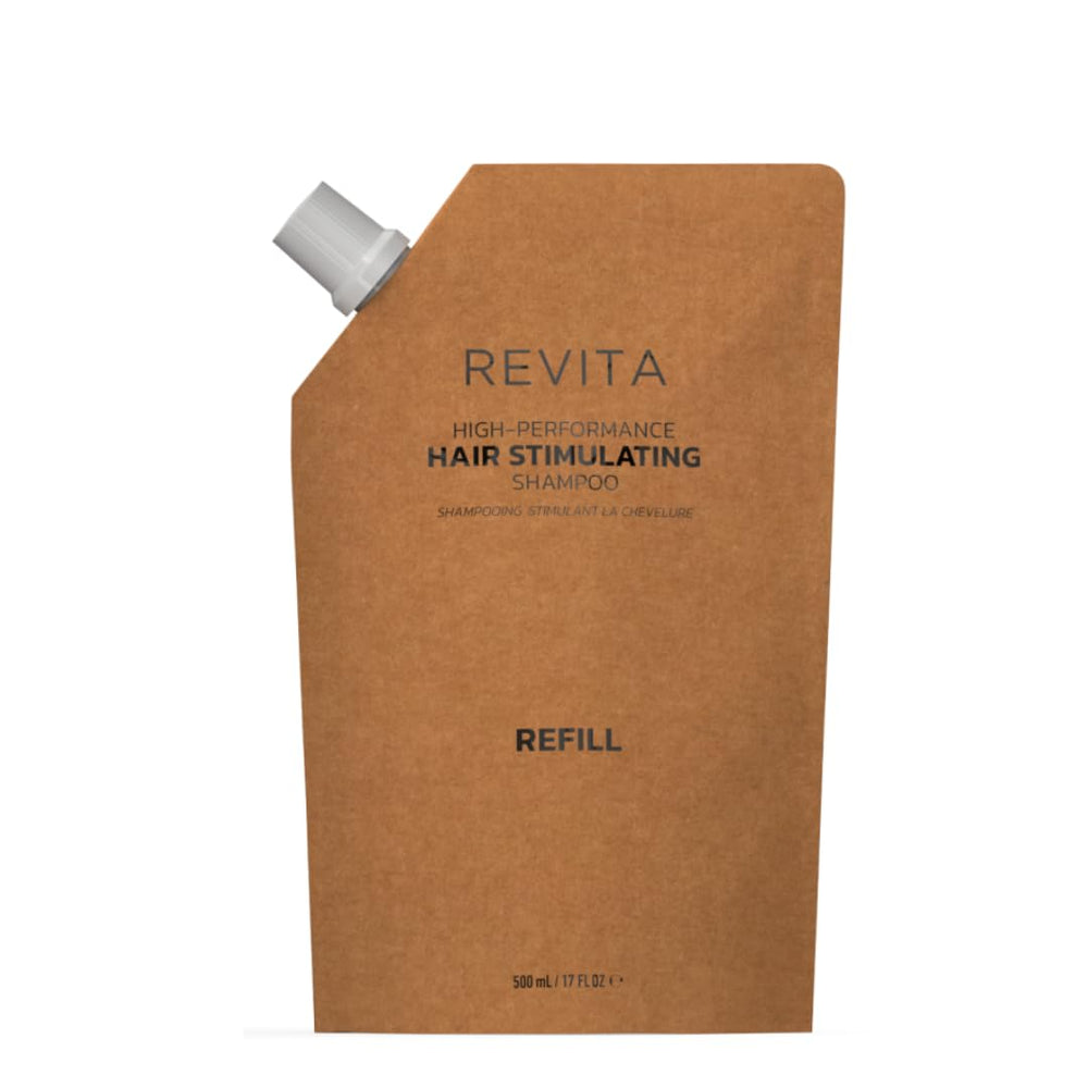 DS Labs Revita Champú en bolsa de recarga de 500 ml para limpieza suave del cuero cabelludo.