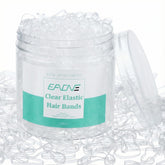EAONE ligas elasticas claras, 1500 unidades, ideales para peinados rapidos y sin dañar el cabello.