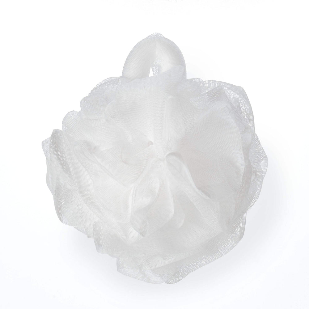 Earth Therapeutics Esponja corporal hidro con asa de mano blanca para duchas cómodas.