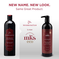 Earthly Body MKS Eco Hydrate Acondicionador Original, etiqueta, ingredientes veganos para cuidado consciente.