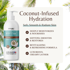 EDENIKA BOTANICALS botella con coco, aceite y vitamina E para piel calmada.