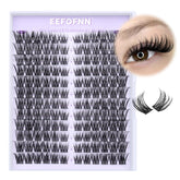 Eefofnn pestañas en racimo izquierda-derecha, efecto ojo de gato natural.