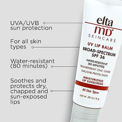 EltaMD bálsamo labial textura cremosa SPF30 para labios suaves
