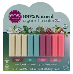EOS Best of eos Baume à Lèvres vanille gousse photo-produit montrant soin hydratant des lèvres