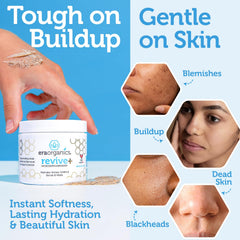 Aplicación suave del exfoliante para limpieza de la piel.